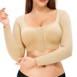 Nebility Arm Compression Sleeve Women Arm Shaper Post Surgery Post Surgery Front Closure Bra(Beige,Medium)