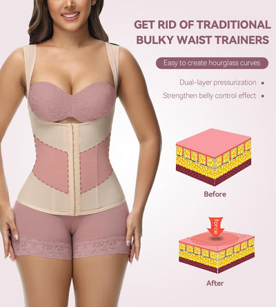 SHAPSHE Waist Trainer for Women Girdle for Women Tummy Control Waist Cincher Corset Shapewear Invisible Body Shaper Vest Tan