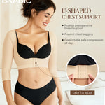 BRABIC Upper Arm Shaper Post Surgical Slimmer Compression Sleeves Posture Corrector Tops Shapewear for Women (Beige, M)