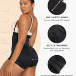 SHAPELLX Shapewear for Women Tummy Control Fajas Colombianas Body Shaper Butt Lifting Panties Strapless Bodysuit Black XL