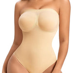 Werena Strapless Shapewear Bodysuit for Women Tummy Control Seamless Body Shaper with Removable Straps Under Dress