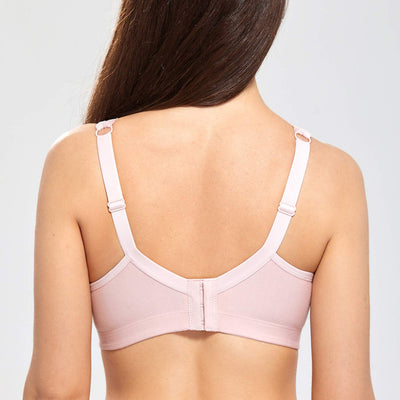 DELIMIRA Women's Wireless Plus Size Full Coverage Lace Bra Cotton Unlined Comfortable Gentle Rose 52C
