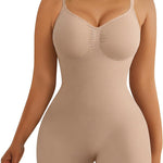 SHAPERX Shapewear for Women Tummy Control Bodysuit Mid Thigh Body Shaper Shorts for a Lifted Look