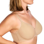 HSIA Minimizer Bra for Women - Air Mesh T-Shirt Full Coverage Seamless Bra Plus Size Underwire Padded Bra for Large Bust Light Beige