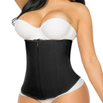 YIANNA Latex Waist Trainer for Women Tummy Control Zipper Underbust Waist Cincher Corset Hourglass Body Shaper Sport Girdle,YA2219-Black-S