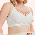 Gailife Womens Seamless Wireless Supportive Lift Bra Push Up Comfort Plus Size Bra No Underwire Full Coverage Tshirt Bralette, Classic White, XL