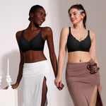 Seamless Jelly Sewn in Padded Bras for Women No Underwire Full Coverage Supportive Bralettes Everyday Soft Gel Bra(A1# Black(Pure),X-Large)
