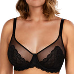 HSIA Minimizer Bras for Women Large Bust Full Coverage Lace Plus Size Bra - Mermaid Scales Black