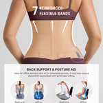 FeelinGirl Women’s Waist Cincher Belt Corset Slimming Adjustable Hook Loop Tummy Tuck Breathable Lightweight Khaki XL