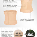 FeelinGirl Women’s Waist Cincher Belt Corset Slimming Adjustable Hook Loop Tummy Tuck Breathable Lightweight Khaki XL