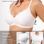 Popilush Bras for Women No Underwire Seamless Bralettes Everyday Comfort Tshirt Padded Bra White