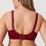 DELIMIRA Women's Plus Size Full Coverage Underwire Unlined Minimizer Lace Bra Ancora Red 36E
