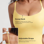 FeelinGirl Womens Tops - Scoop Neck Shapewear Tummy Control Cami Body Shaper for Women Compression Shirts Light Yellow L