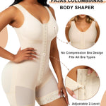 SHAPERX Women's Fajas Colombianas Tummy Control Shapewear Postpartum Full Body Shaper Butt Lifter Bodysuit, SZ7302-Beige-L