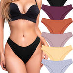 UNDER THE SEA Cotton Underwear for Women 6 Pack Sexy Bikini High Cut Breathable Cheeky Panties Underwear Womens Lingerie Outfits Clothes