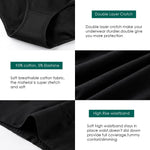 Annenmy Women's High Waist Cotton Underwear Soft Brief Panties Regular and Plus Size (X-Large, Dark Colors, 5-Pack)