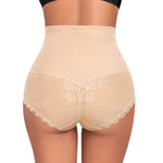 Womens Shapewear Tummy Control Underwear High Waist Shaper Panites Girdle Slimming Briefs(01# B Mid Rise Beige(lace),3X-Large)