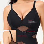 Nebility Compression Tanks for Women Shapewear Tank Tops Tummy Control Body Shaper V Neck Mesh Camisole (Black, Small)