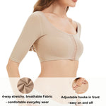 KSKshape Arm Shaper for Women Post Surgery Arm Lipo Compression Sleeves Front Closure Shapewear Bra Posture Corrector Tank Top,Beige,M