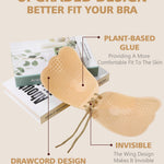 Cmojsk Sticky Bra, Backless Strapless Bra Push Up, Adhesive Invisible Lift Up Bras 2 Pairs Black/Beige