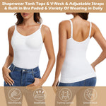 JOYSHAPER Women's Tummy Control Shapewear Tank Tops for Women Bra Shapewear Camisole with Built in Bra Cami Shaper Compression Tops White XL
