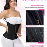 SHAPSHE Waist Trainer for Women Tummy Control Long Torso Workout Waist Cincher Corset Shapewear Postpartum Body Shaper with Zipper Hook Black S