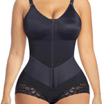 YIANNA V-Shaped Fajas Colombianas Moldeadoras Postpartum Shapewear Tummy Control for Women Waist Shaping Girdles Body Shaper Post Surgery Compression Garment, YA7511-Black-L