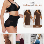 GYDEK Tummy Control Shapewear Panties for Women High Waisted Body Shaper Underwear Girdle Panty Seamless Shapewear Black