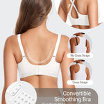Gailife Scalloped Jelly Bras for Women No Underwire Wireless Seamless Push Up Bralettes Soft Comfort Everyday Tshirt Bra -XL/White
