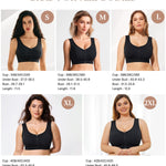 BRABIC Front Closure Post Surgery Bras for Women Wireless Compression Bra with Zipper Black, XX-Large