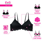 Maidenform Women's Wireless, Natural Lift & Shaping, Convertible Bra with Lace, White