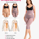 Nebility Shapewear Bodysuit for Women Tummy Control Full Body Shaper Waist Trainer Open Bust Mid-Thigh Bodysuit