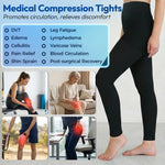 2 Pairs 15-20mmHg Compression Leggings for Women & Men, Medical Graduated Compression Tights Women, Footless Compression Stockings Support Compression Pantyhose for Varicose Veins, Edema, Dvt(Black+Beige, Large)