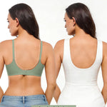 Seamless Bras for Women No Underwire Seamless Bralettes Everyday Comfort Tshirt Padded Bra Green