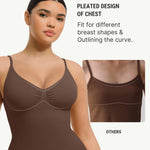 FeelinGirl Women Shapewear Compression Tummy Control Tank Top Plus Size Shaping Camisole V-neck Cami Bra Brown XXL