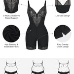 Popilush Shapewear Bodysuit Tummy Control - Deep V Neck Sleeveless Lace Corset Shapewear Tops Body Shaper