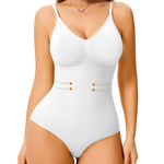 Irisnaya Women Slimming Bodysuits Shapewear Tops Tummy Control Body Shaper Spaghetti Strap Camisole Leotards Bodycon Jumpsuit (White, 3X-Large/4X-Large)