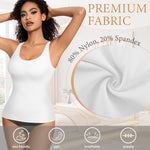 ONEW Shapewear Camisoles Seamless Tummy Control Compression Tank Tops Waist Trainer Body Shaper for Women,White,XX-Large
