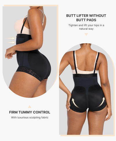 SHAPELLX Shapewear for Women Tummy Control Fajas Colombianas Body Shaper Butt Lifting Panties Strapless Bodysuit Black XL