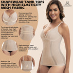 JOYSHAPER Shapewear for Women Tank Tops Smooth Shaping Cami V Neck Shapewear Tanks Tops Camisole with Soft Cup Cami Shaper Compression Tank Beige XL