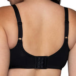 Vanity Fair Women's Beauty Back Smoothing Minimizer Bra, Minimizes Bust Line up to 1.5", Non Padded Cups up to H - Midnight Black, 36DD
