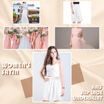 Haysandy 3 Pieces Half Slips for Women 3 Kinds of Length 19, 27, 35 Inch Slip Under Dress Satin Lace Long Skirt (White, X-Large)