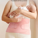 FREETOO Postpartum Belly Band Wrap for Women,Abdominal Binder Post Surgery,for Natural Delivery,C Section Belly Binder Post Partum,Stomach Binder Postpartum with Adjustable Compression,M,Pink