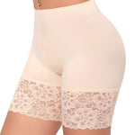 Werena Slip Shorts for Under Dresses Women Anti Chafing Underwear Seamless Boyshorts Panties Lace Under Shorts (#1 Nude,XXX-Large)
