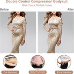 Thong Shapewear for Women Tummy Control Low Back U Plunge Backless Body Shaper Bra Faja with Open Crotch Bodysuit