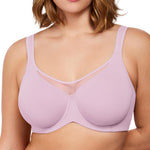 HSIA Minimizer Bras for Women Plus Size, Full Coverage Coolcomfort T Shirt Unlined Bra with Underwire for Heavy Breast, Dreamy Lilac 38DDD