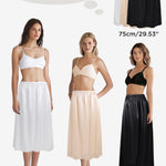 Coucoland White Half Slip Dress - 29" White Black Nude Women's Long Slips for Under Dresses Women Underskirt Shirt Skirt Extender