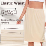 Wikoan Half Slip for Women Under Dress Basic Slips Dress Super Soft Modal Underskirt for Under Dresses,Nude,M