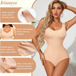 Irisnaya Shapewear Bodysuit Scoop Neck Tank Tops for Women Tummy Control Waist Trainer Vest Full Body Shaper