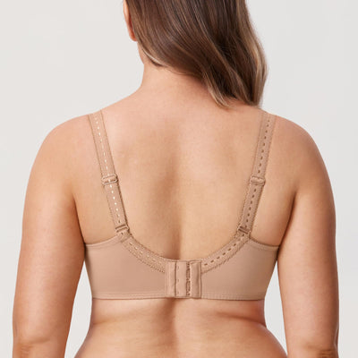 DELIMIRA Women's Plus Size Full Coverage Underwire Unlined Minimizer Lace Bra Natural 36E